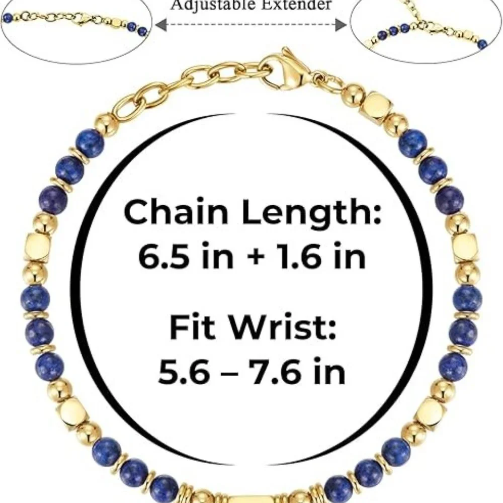 Navy Blue Trendy Beaded Boho Bracelet - Picture 3 of 5